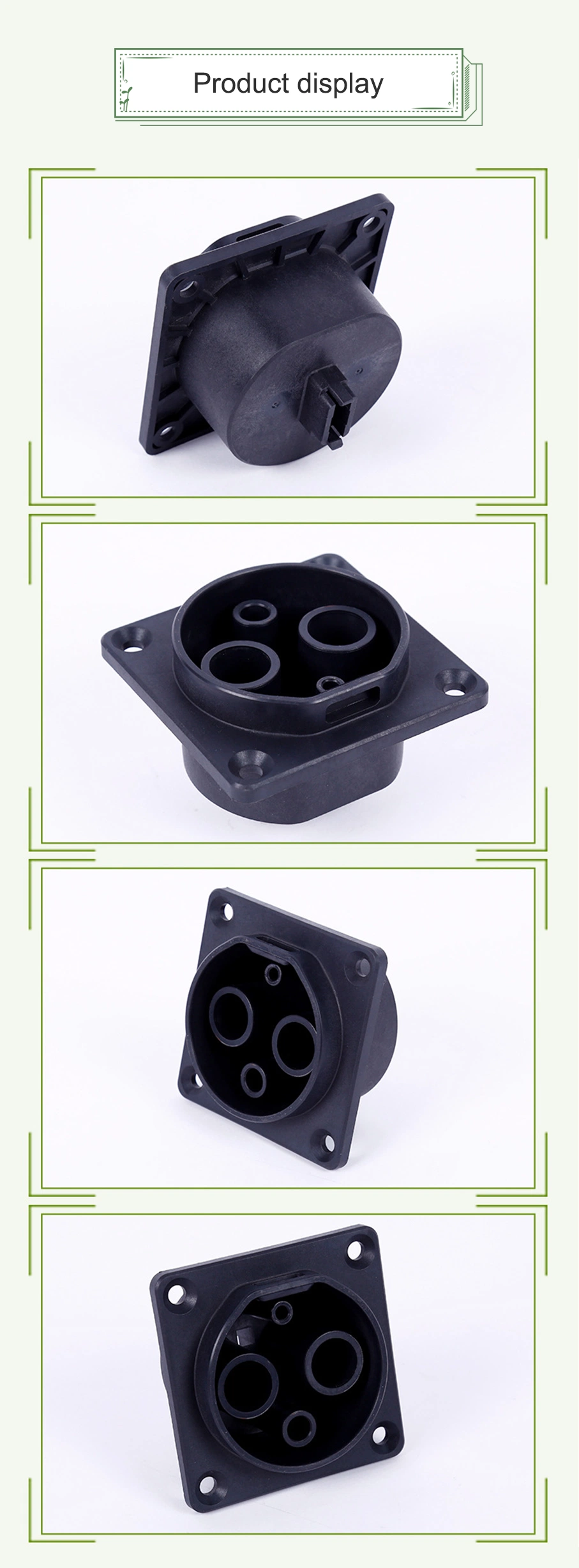 OEM Plastic Injection Molding AC Socket Holder for EV Charger Station Accessories